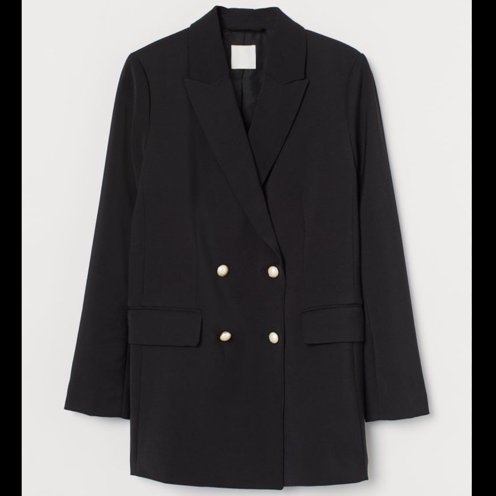Black Double-Breasted Blazer